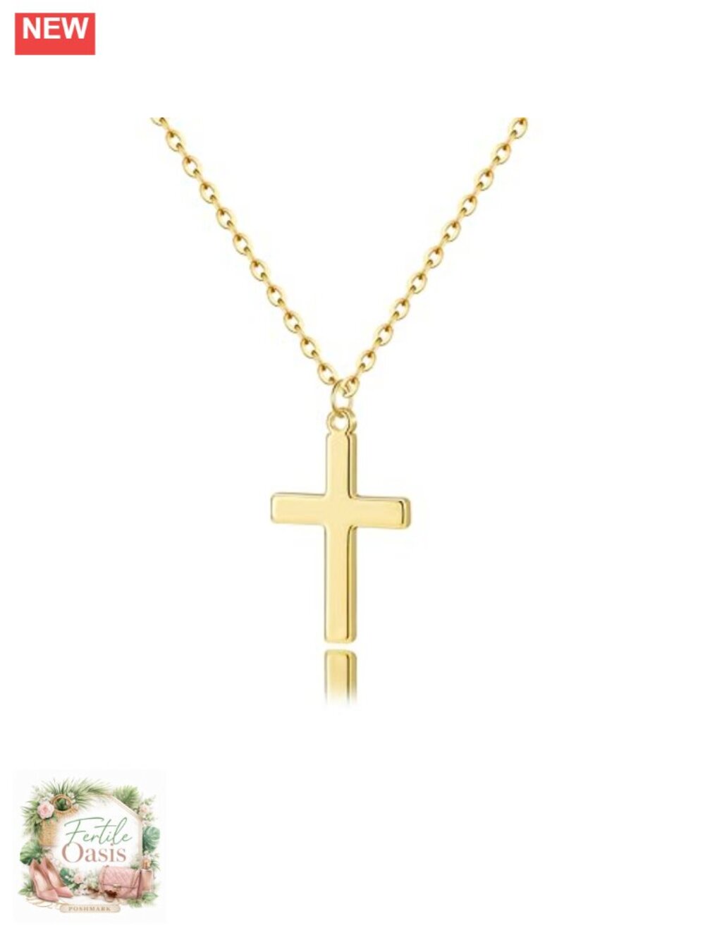 Dainty 14K Gold Plated Cross Necklace for Women Simple Cute Pendant
